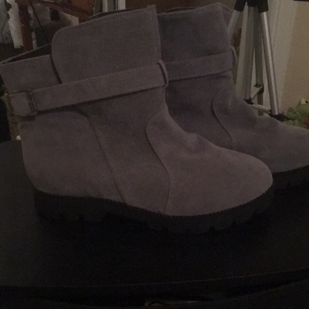 Gray Casual Boots
