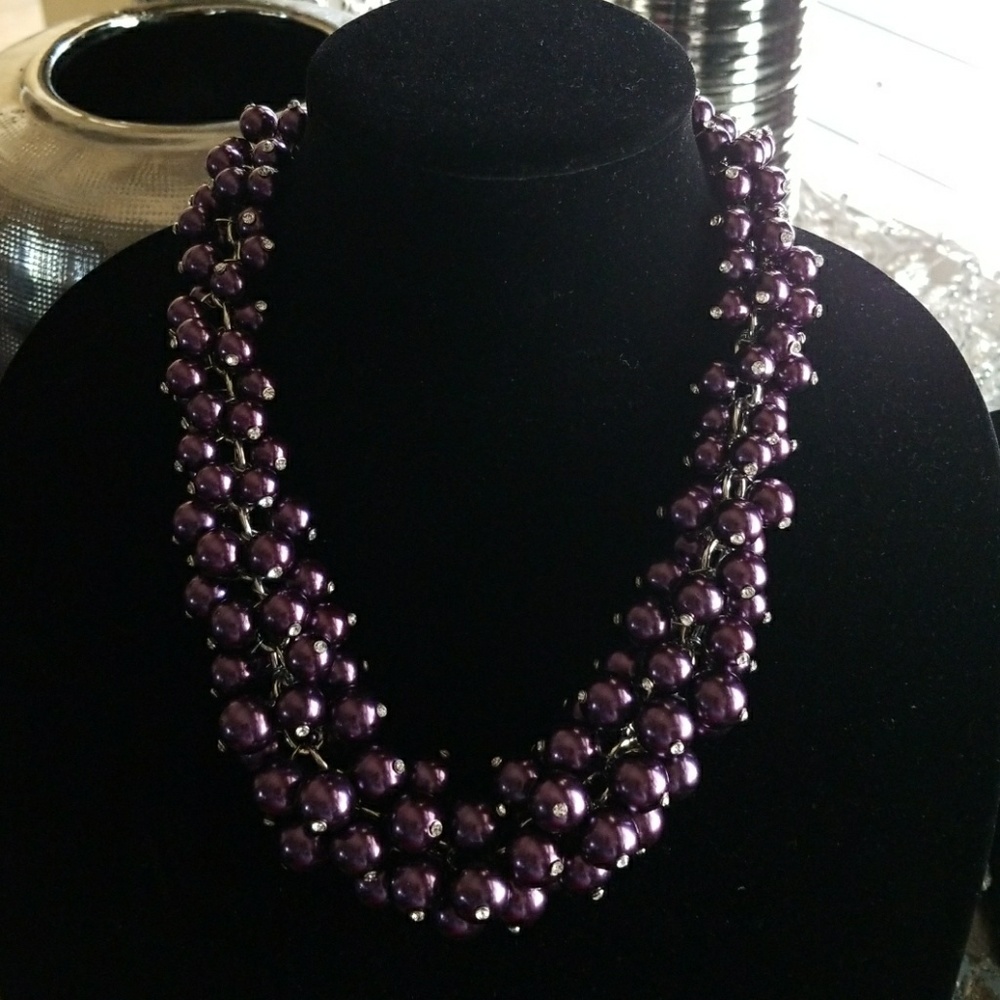 Purple Reign Pearl Rhinestone necklace