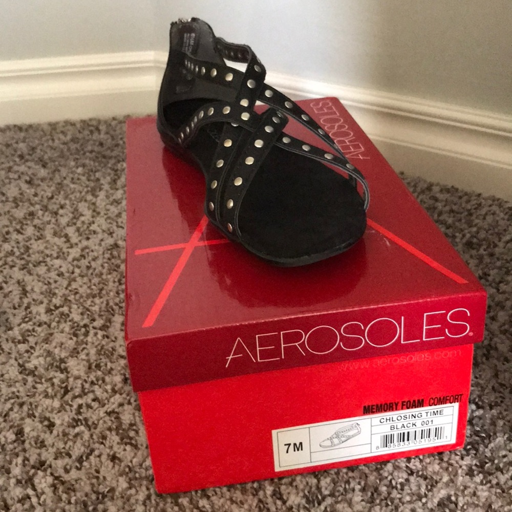 Aerosoles Chlosing Time Black Sandals Size 7