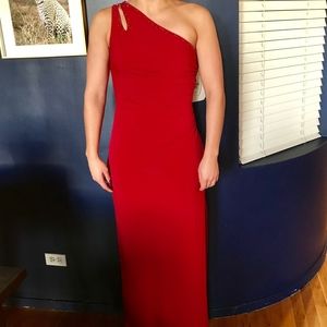 Long red dress