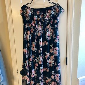 Strapless Chiffon Maxi with shorter underslip