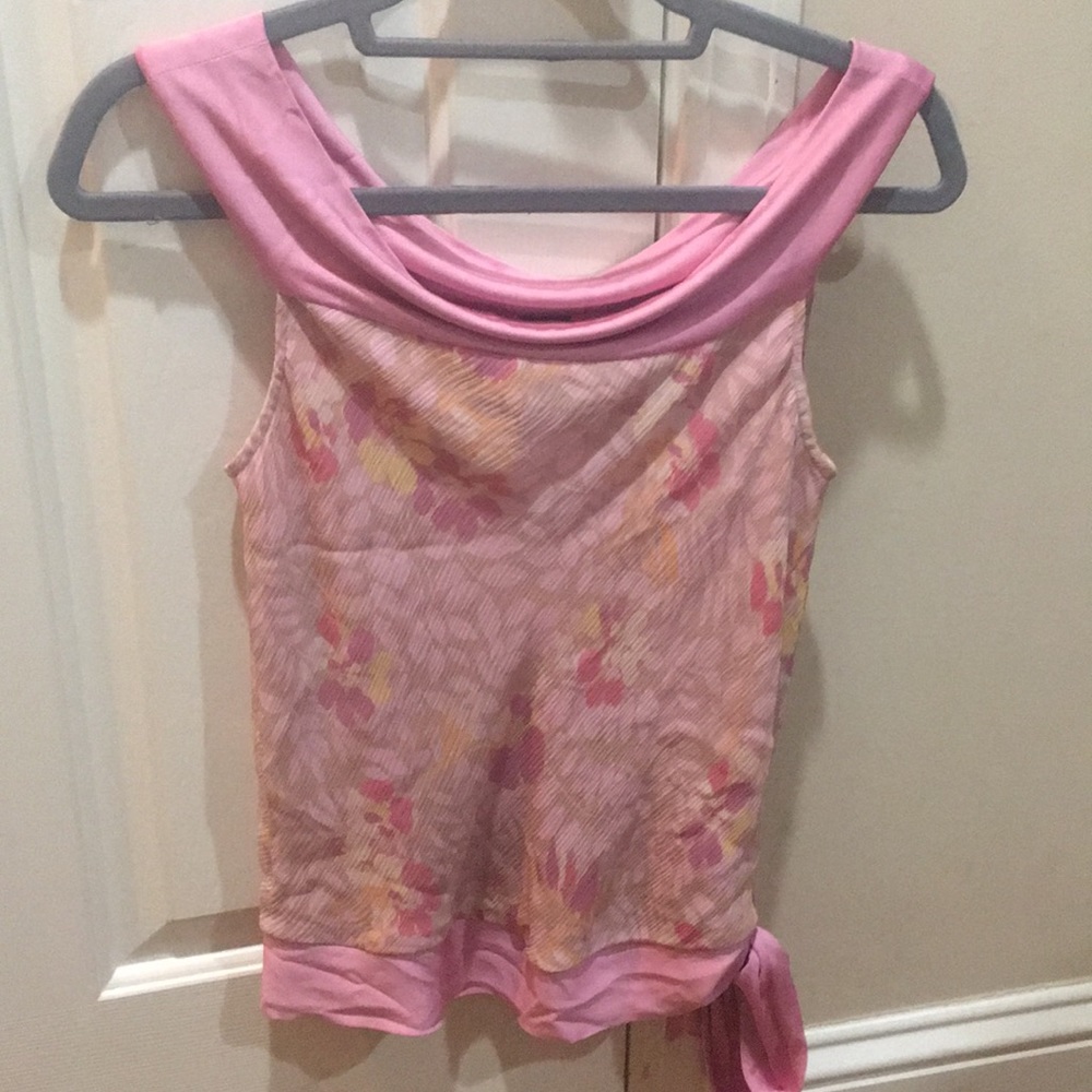 Pink floral print top