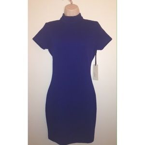 new ribbed knit high-neck bodycon dress