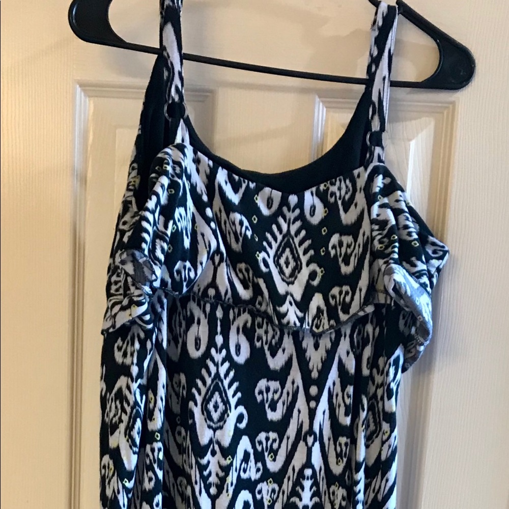 Cotton maxi dress with ruffle top