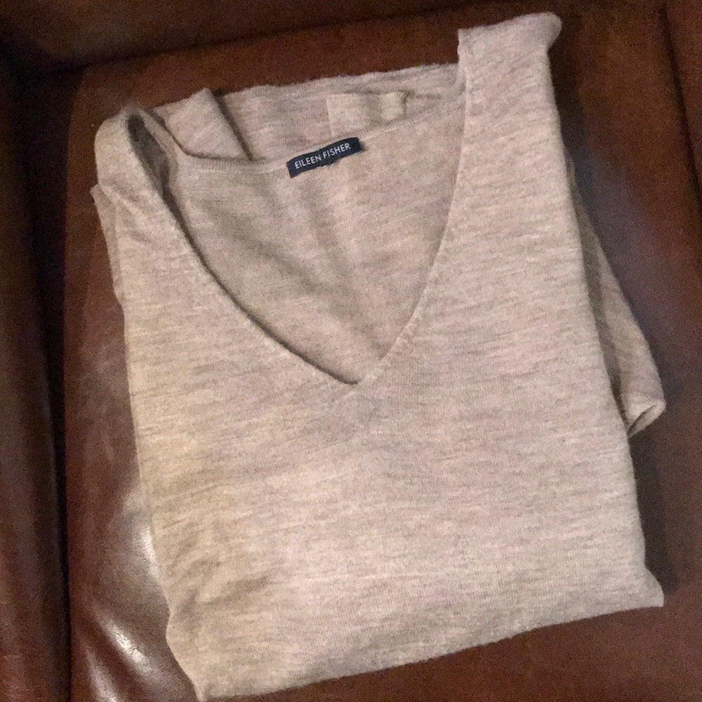 Eileen Fisher Royal Alpaca Sweater oatmeal color