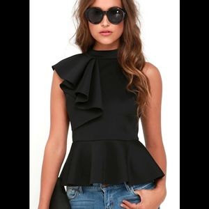 Lulu’s Black Peplum Top