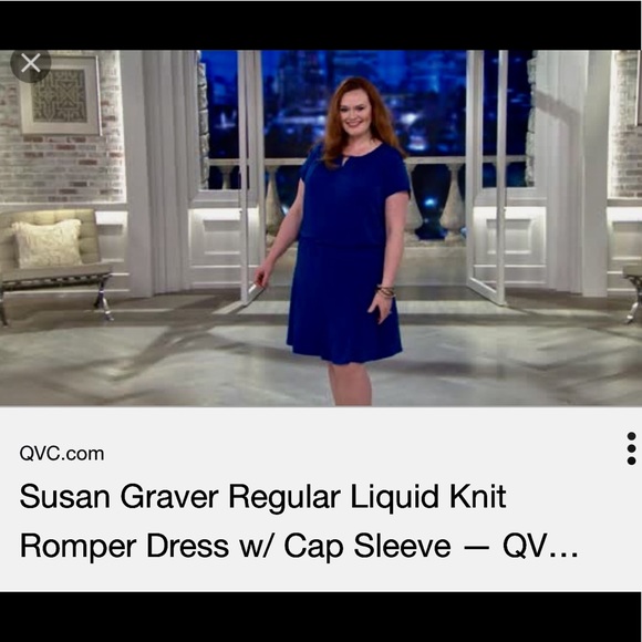 Susan Graver liquid knit skirted cap sleeve romper - Picture 7 of 8