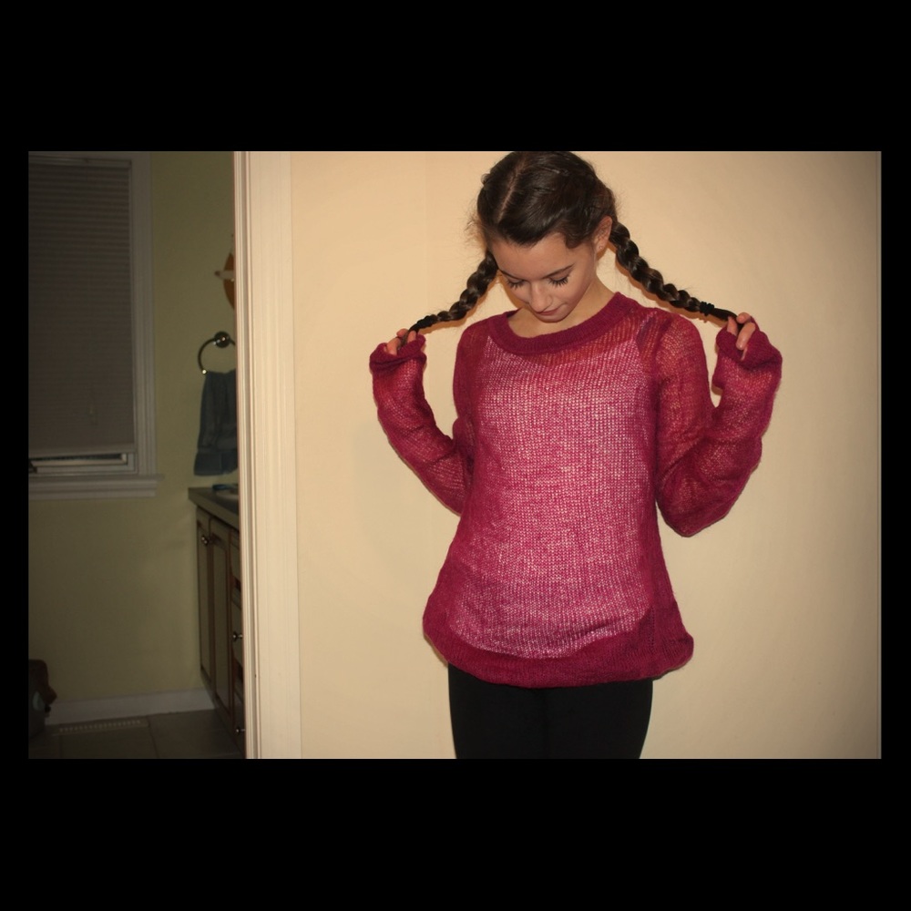 See through red sweater