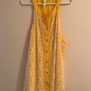 Yellow and lace tank top