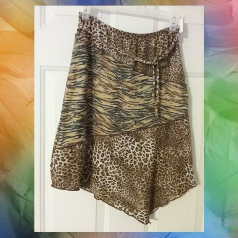 Hi-low leopard & Lion skirt