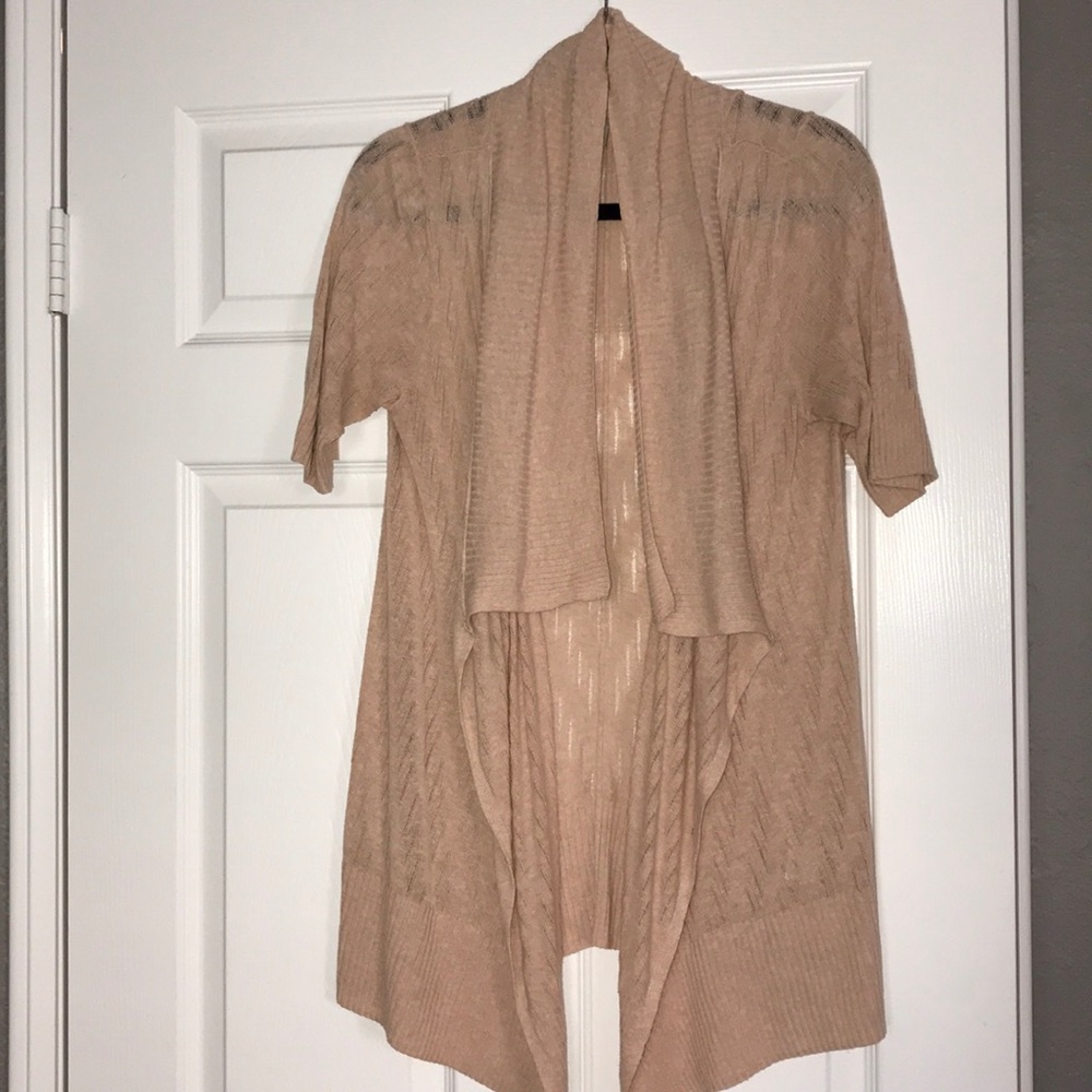 Halogen drape front short sleeve sweater