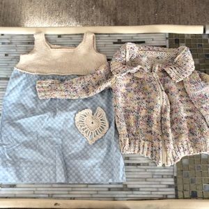 Zip cardigan and knit dress bundle