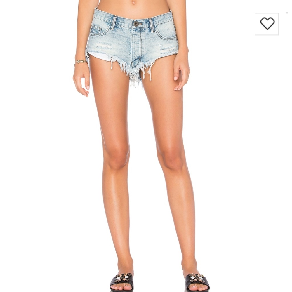 One Teaspoon Blue Hart Rollers Shorts