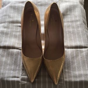 Kate Spade Gold Metallic High Heels Licorice Too