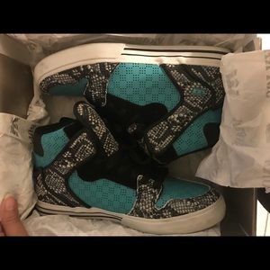 Used Supra Vaiders for sale sz 7 Men’s Teal/Snake