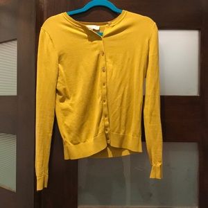 LOFT mustard cardigan size medium