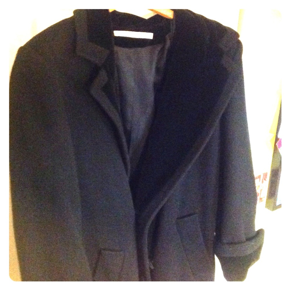 Perry Ellis wool and velvet cloak coat