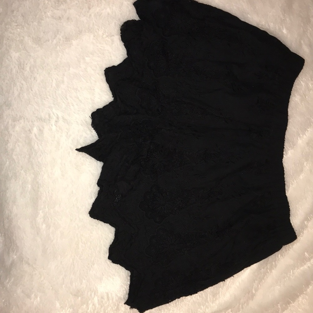 Black lace shorts