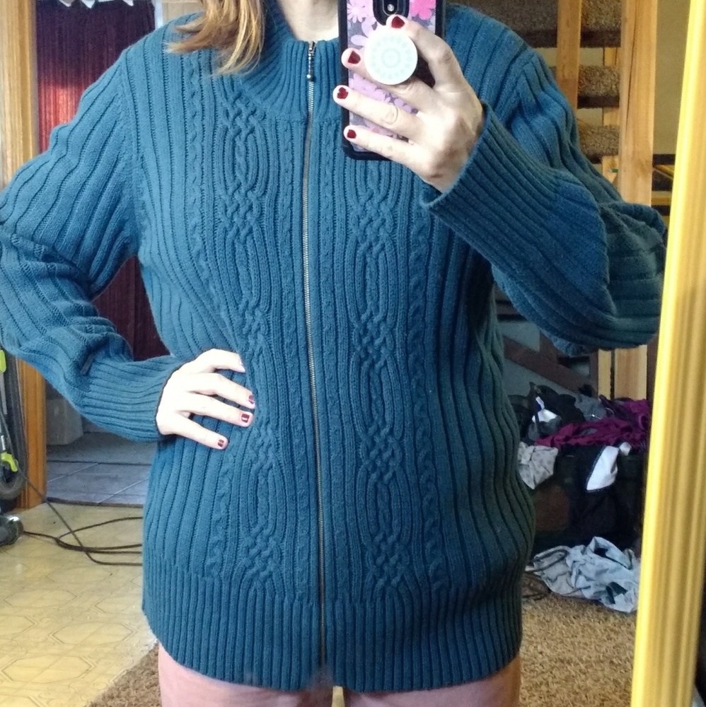Cabela's Cable Knit zip up Sweater Jacket 2x