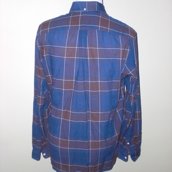*SOLD!* Todd Snyder Dark Blue/Brown Check Shirt, L - Picture 2 of 3