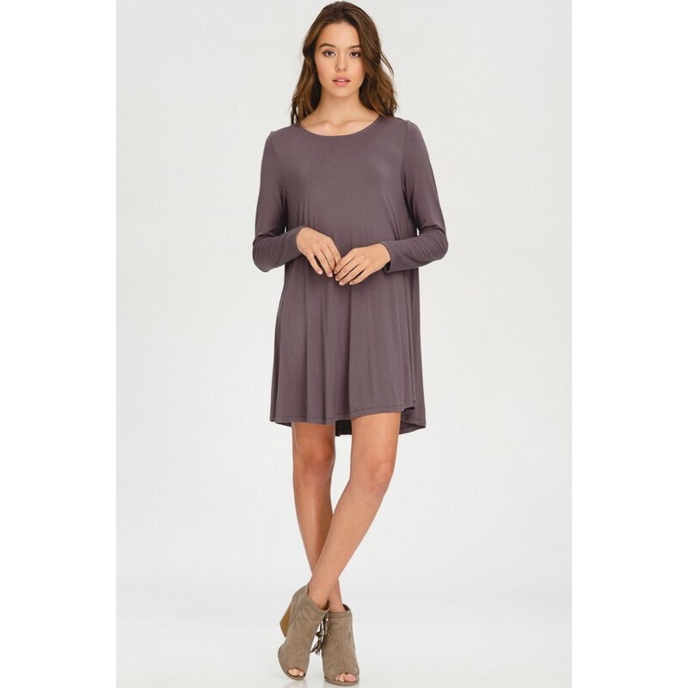 >>LAST<< Anna Long Sleeve Swing Dress - Midnight - Picture 4 of 5