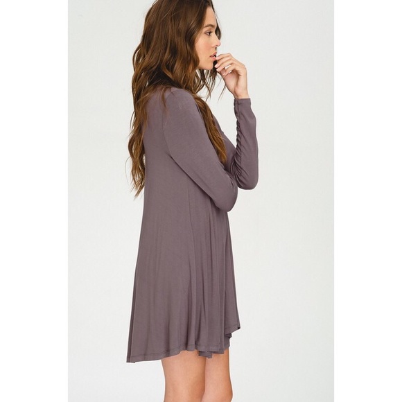 >>LAST<< Anna Long Sleeve Swing Dress - Midnight - Picture 3 of 5