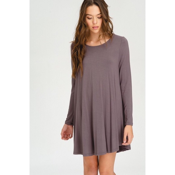 >>LAST<< Anna Long Sleeve Swing Dress - Midnight - Picture 2 of 5