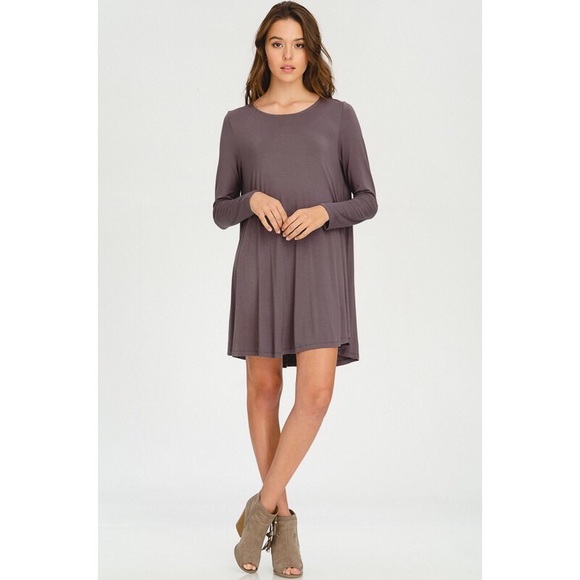 >>LAST<< Anna Long Sleeve Swing Dress - Midnight - Picture 4 of 5