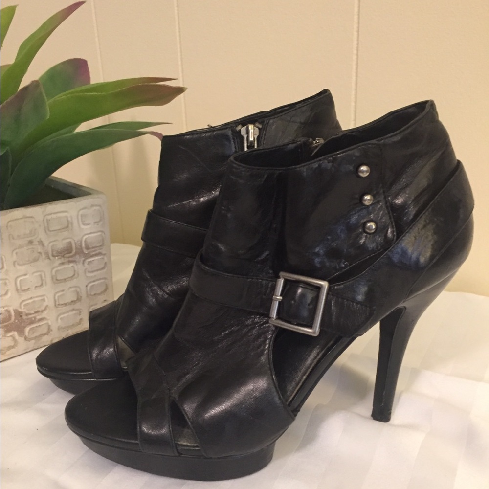 Nine West Black Leather Booties