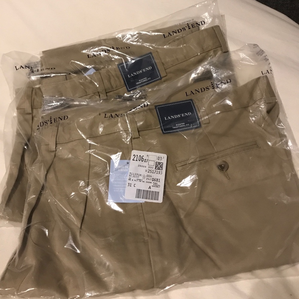 Lands End men’s chino pants, 36” w.  Price for each, 2 available