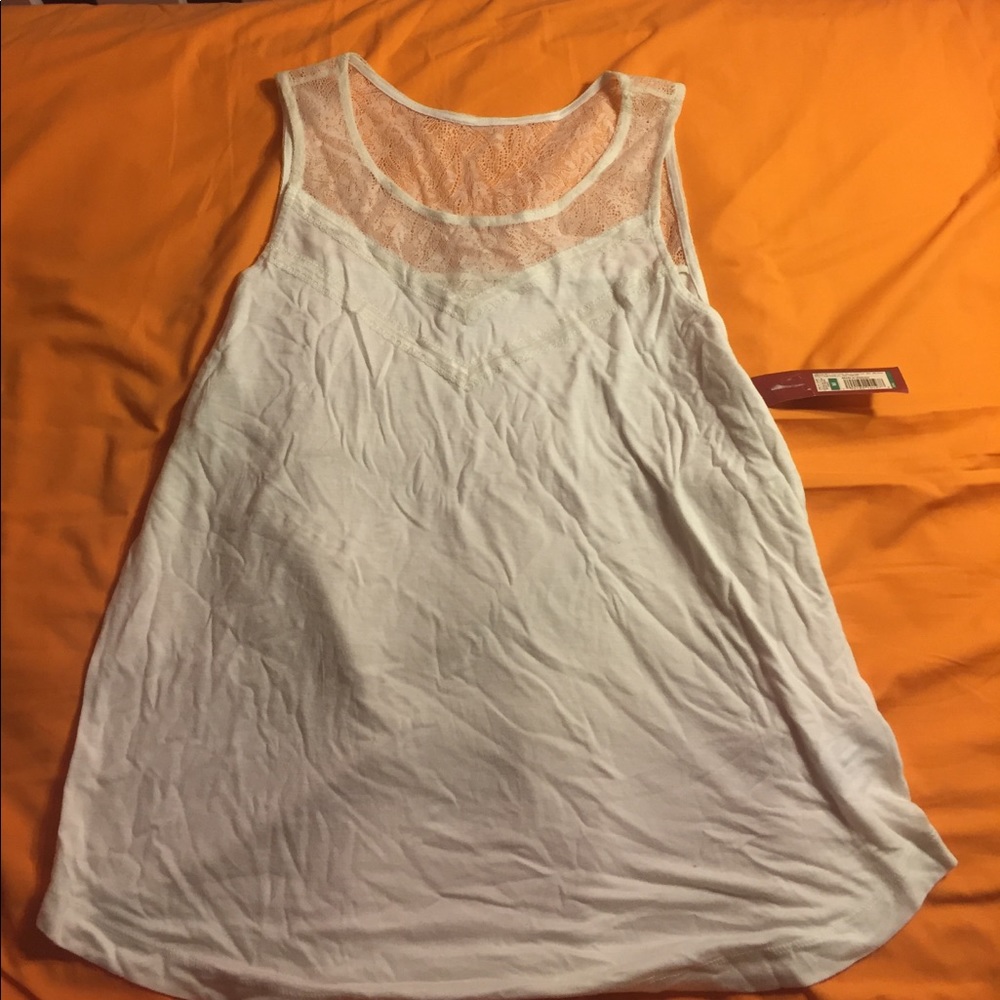White tank top with lace