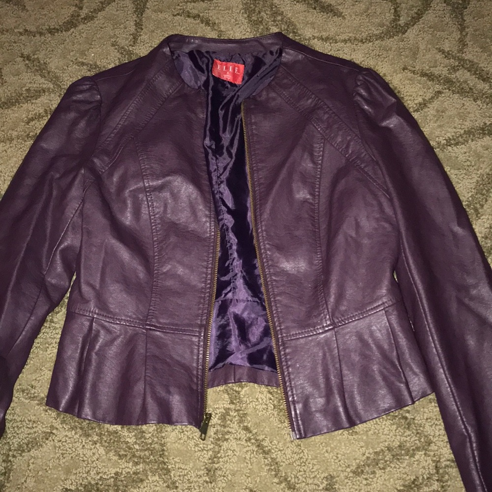 Purple ELLE Leather Jacket SMALL