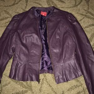 Purple ELLE Leather Jacket SMALL