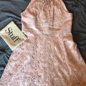 Adrianna Papell Blush Lace Dress