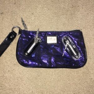 Betsey Johnson blue glitter clutch