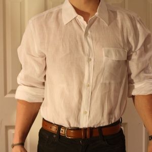 Michael Kors Long Sleeve Linen Dress Button Down
