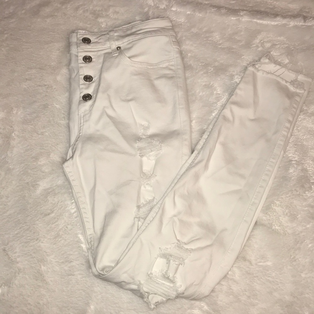 white ripped jeans