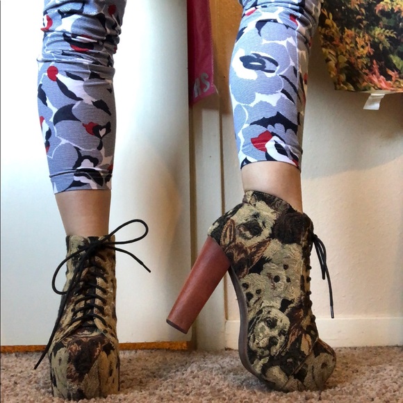 Jeffrey Campbell Dog Tapestry Lita Platform Bootie - Picture 5 of 8
