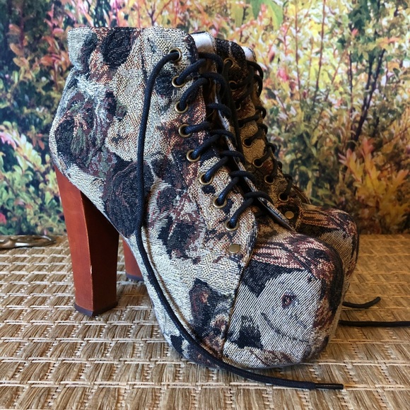 Jeffrey Campbell Dog Tapestry Lita Platform Bootie - Picture 2 of 8