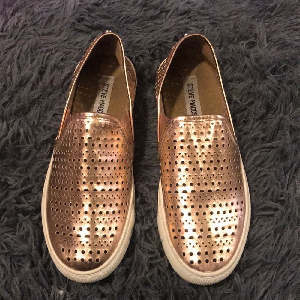 Rose Gold Steve Madden Slip-on Sneakers