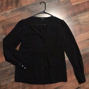 J Crew Black Dress Shirt, Size 0