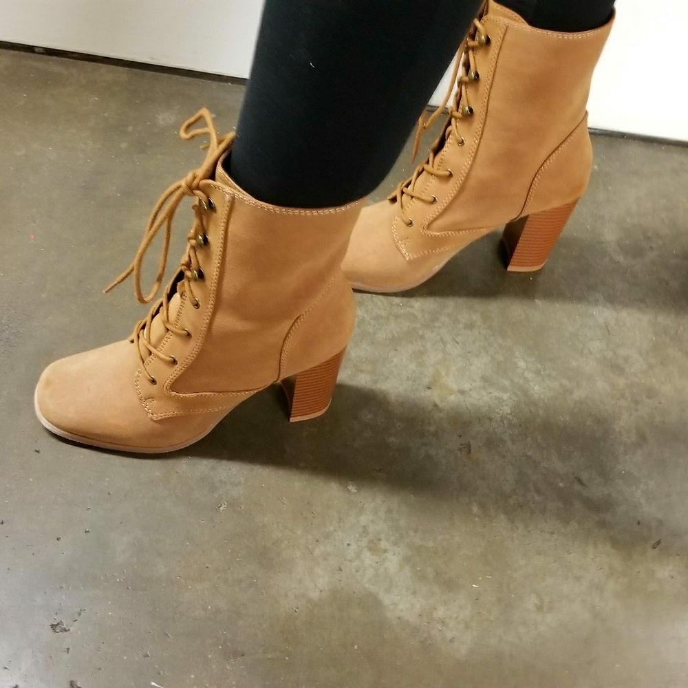 Lace Up Combat Booties  - NWT - Picture 2 of 4