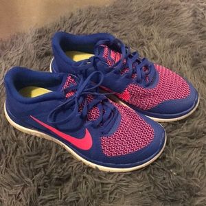 Bright Pink & Blue Nike Free 4.0