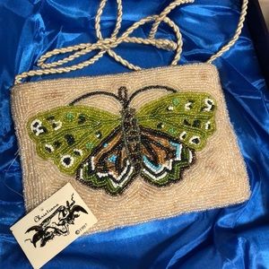 Beaded butterfly purse