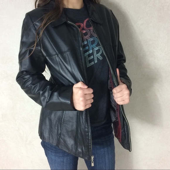 Wilsons Leather Jackets & Blazers - Wilson's Leather Black Zip Up Coat Size M