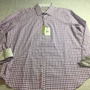 Robert Graham men’s XXL button down shirt purple