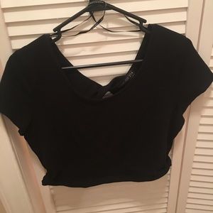 Crop top with open back