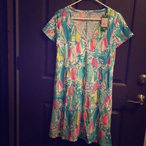 Multi colored patterned Lilly Pulitzer dress.