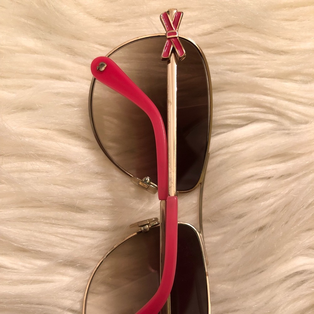 Pink Bow Kate Spade Aviator Sunglasses WITH CASE