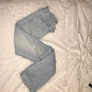 light blue boot cut jeans
